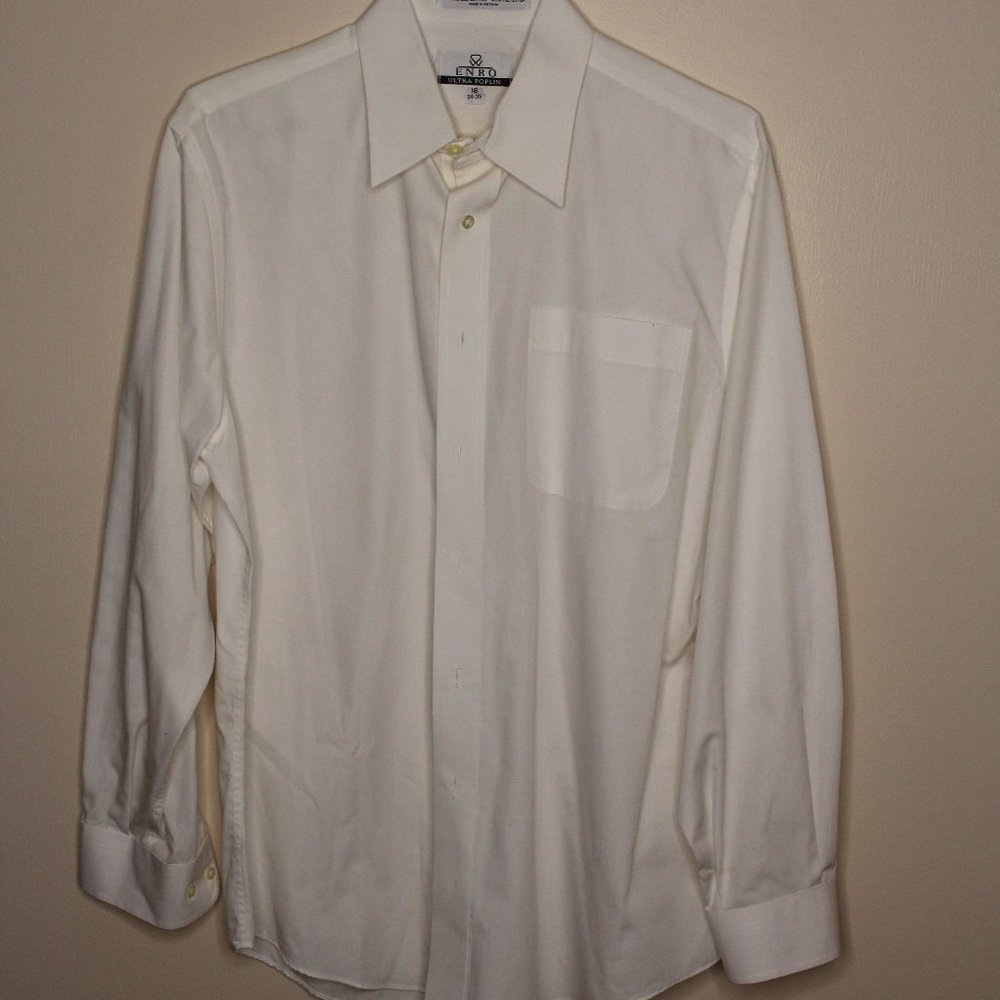 Men's White Button Down Dress Shirt
